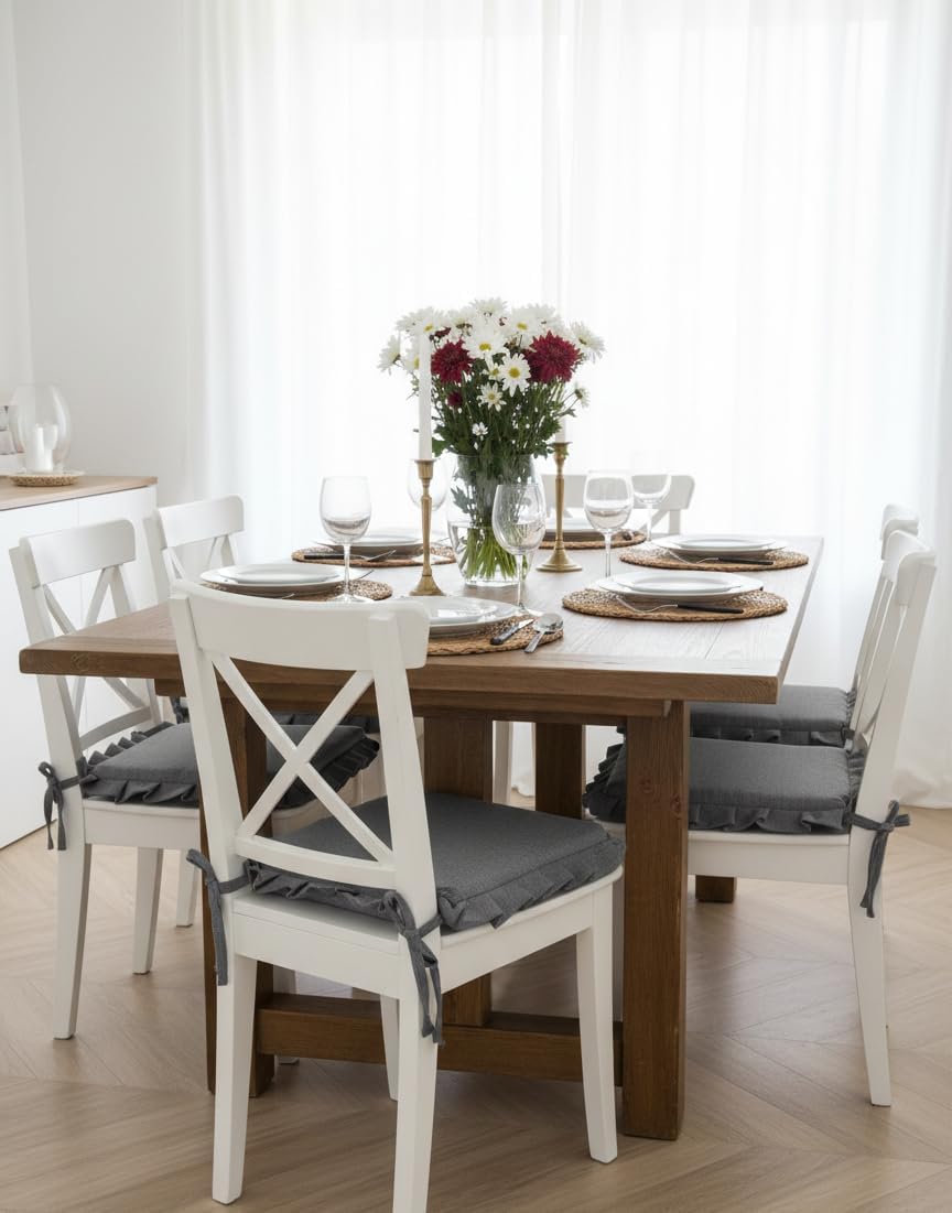 NEW EDGAR SET 2 CUSCINI QUADRATI CON VOLANT GRIGIO
