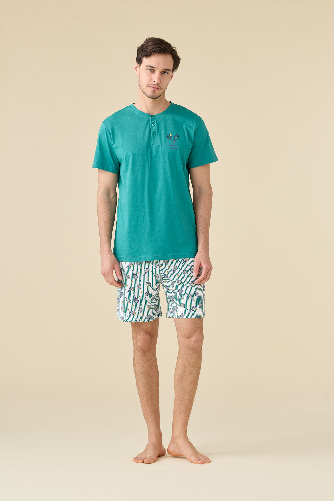 PIGIAMA UOMO COTONE Mezza manica FC003264 noidinotte GREEN