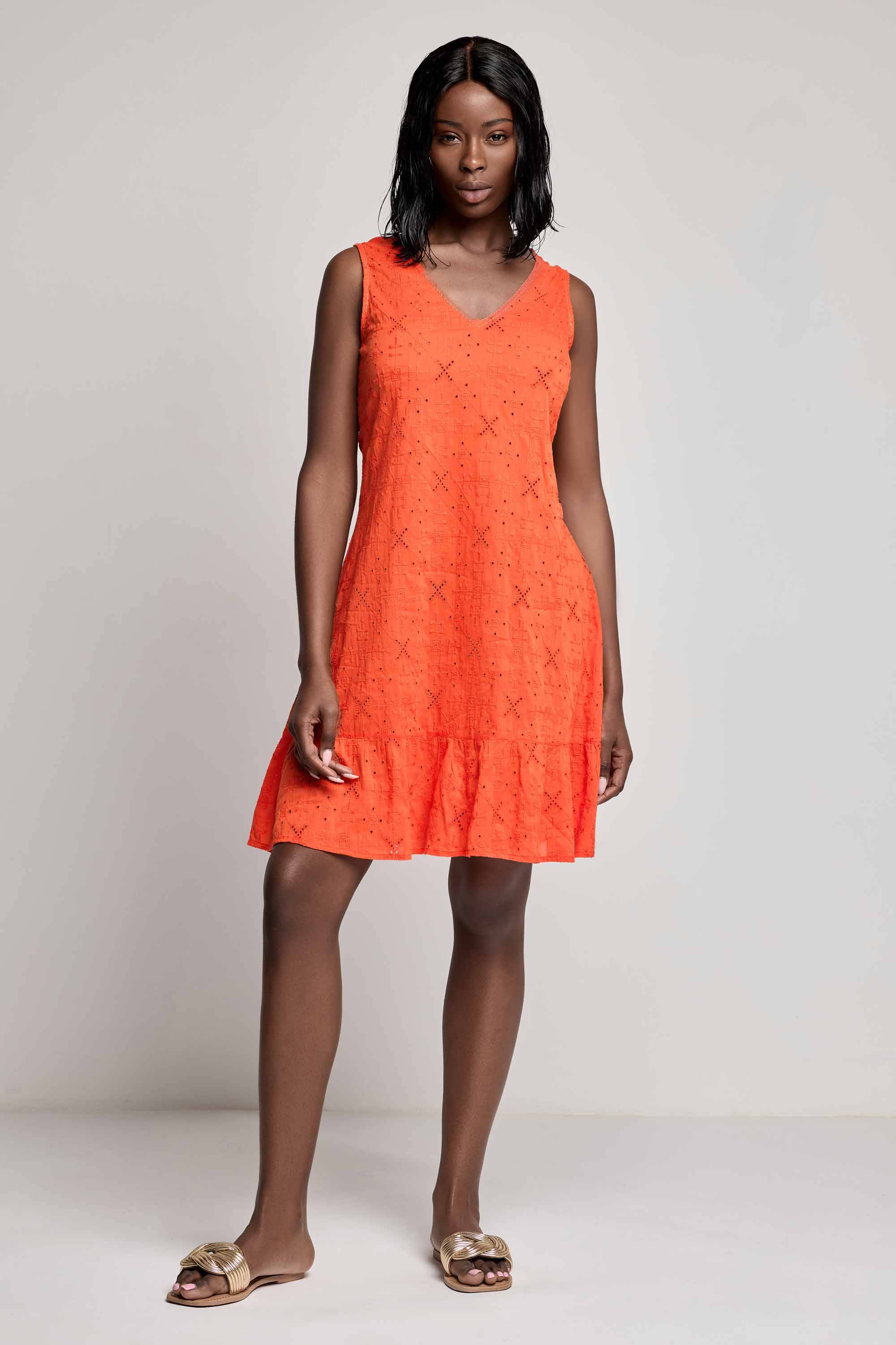 KIMBERLY SLEVELESS DRESS DA26-025 ORANGE