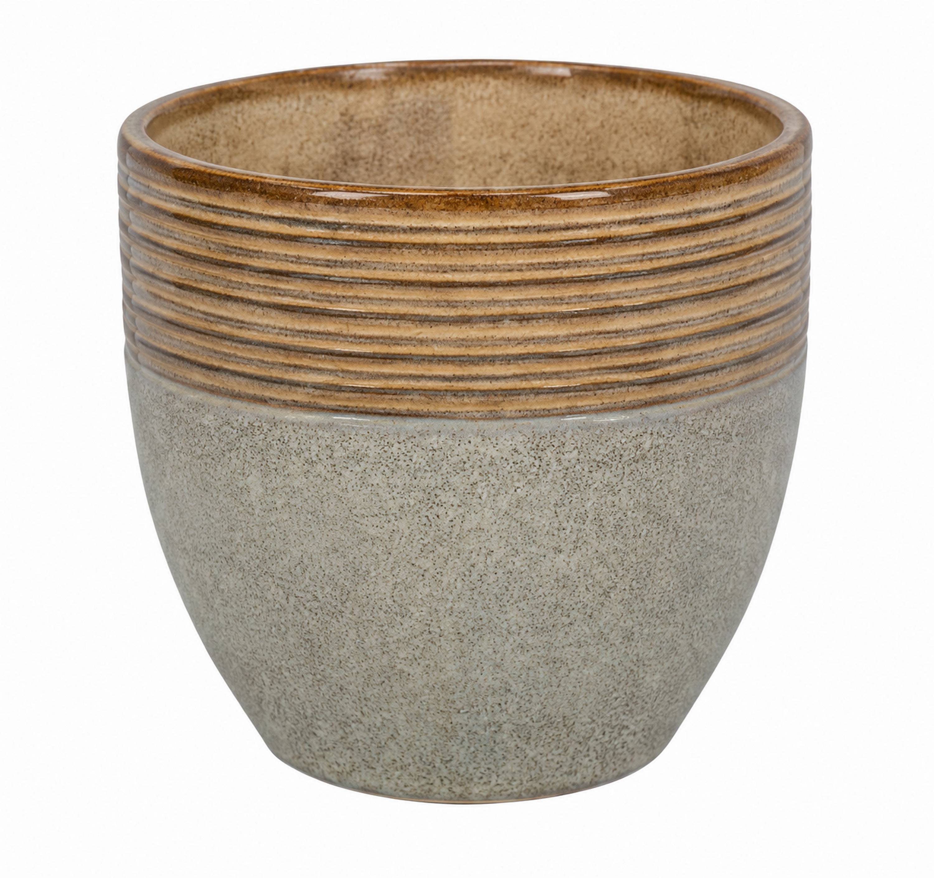 VASO CERAM CORSICA L D31X30,5H BIC.TERRA