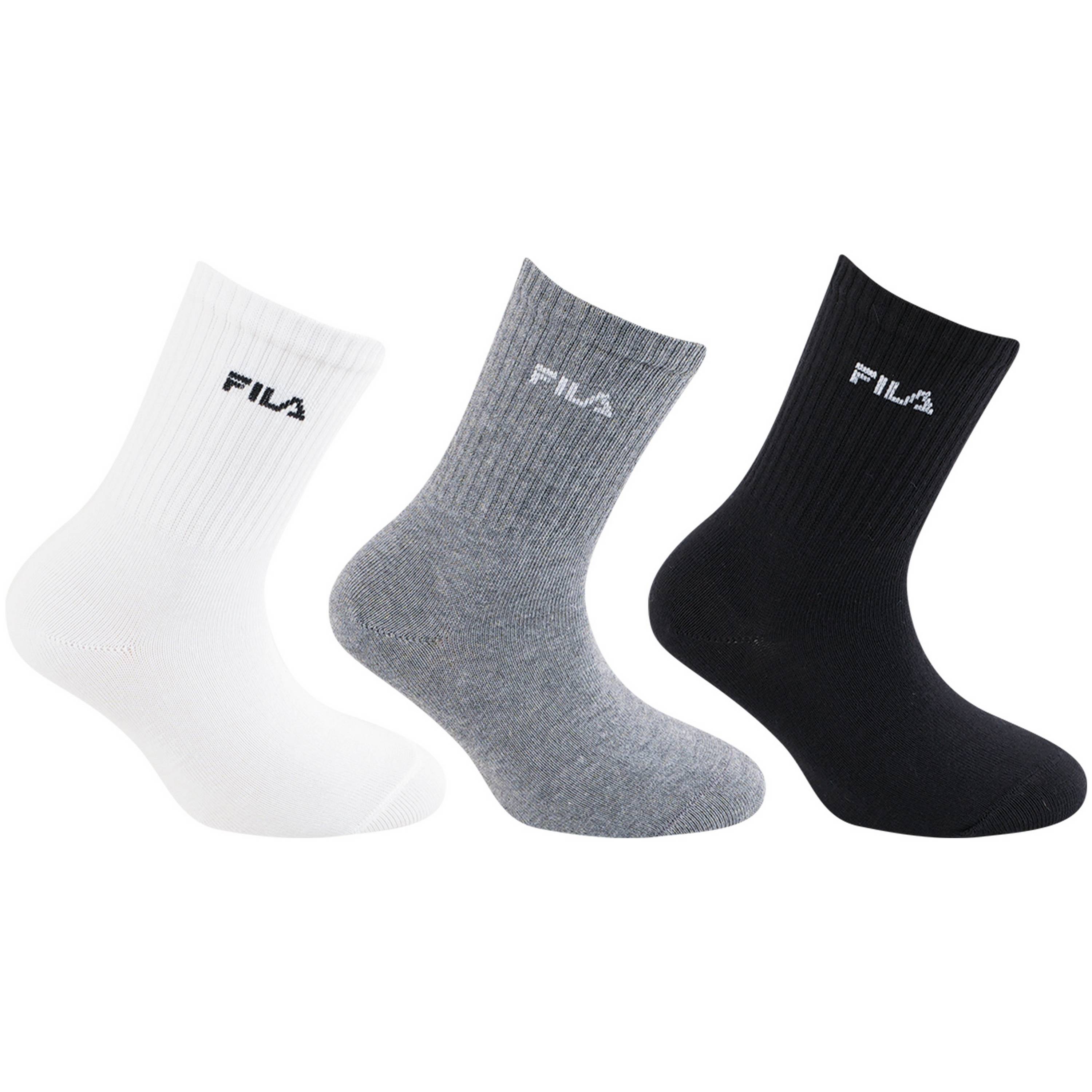 CALZA CORTA RASATA FILA JUNIOR 3PZ F9910 GREY/BLACK/WHITE