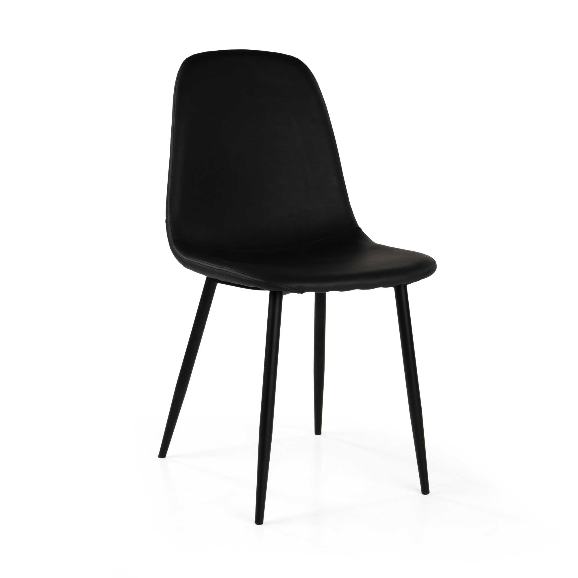 Sedia ecopelle Jacky nero cm43x55h48/86