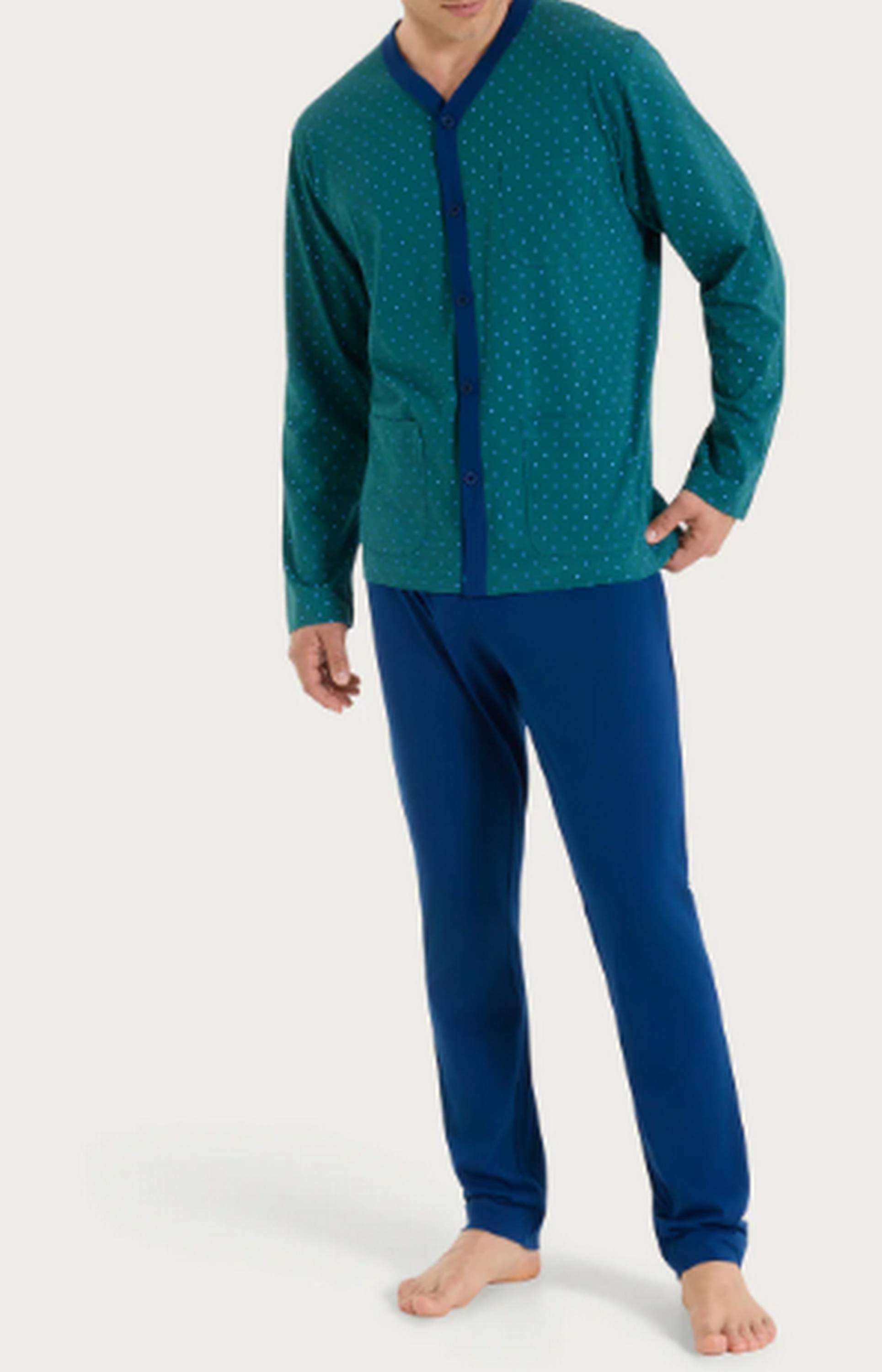 Pigiama aperto con micro rombi in Jersey di Cotone UA23N7 RAGNO FANT. BAYBERRY