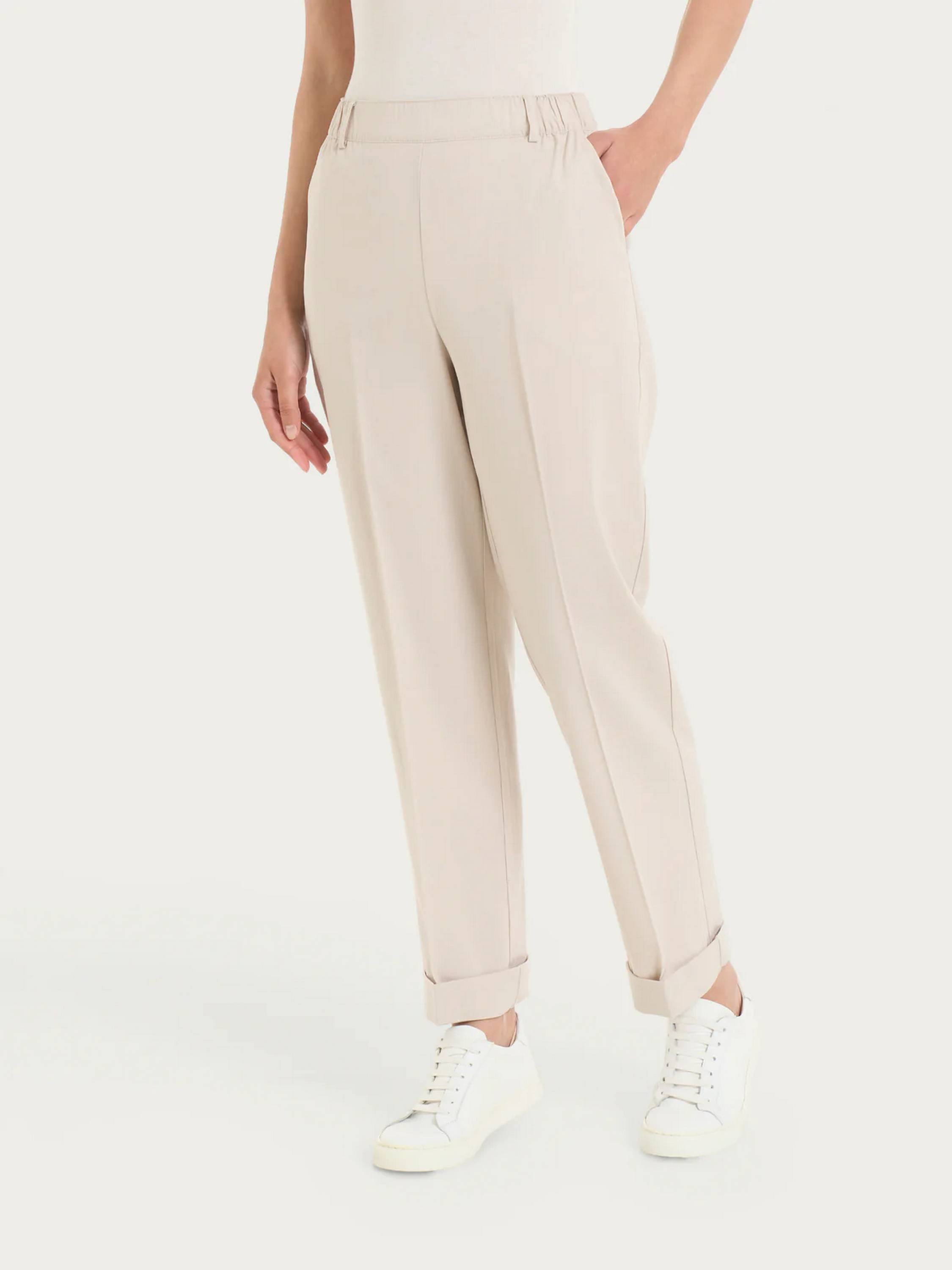 Pantalone dritto con tasche in Super Natural DP79PL RAGNO CHAMPIGNON