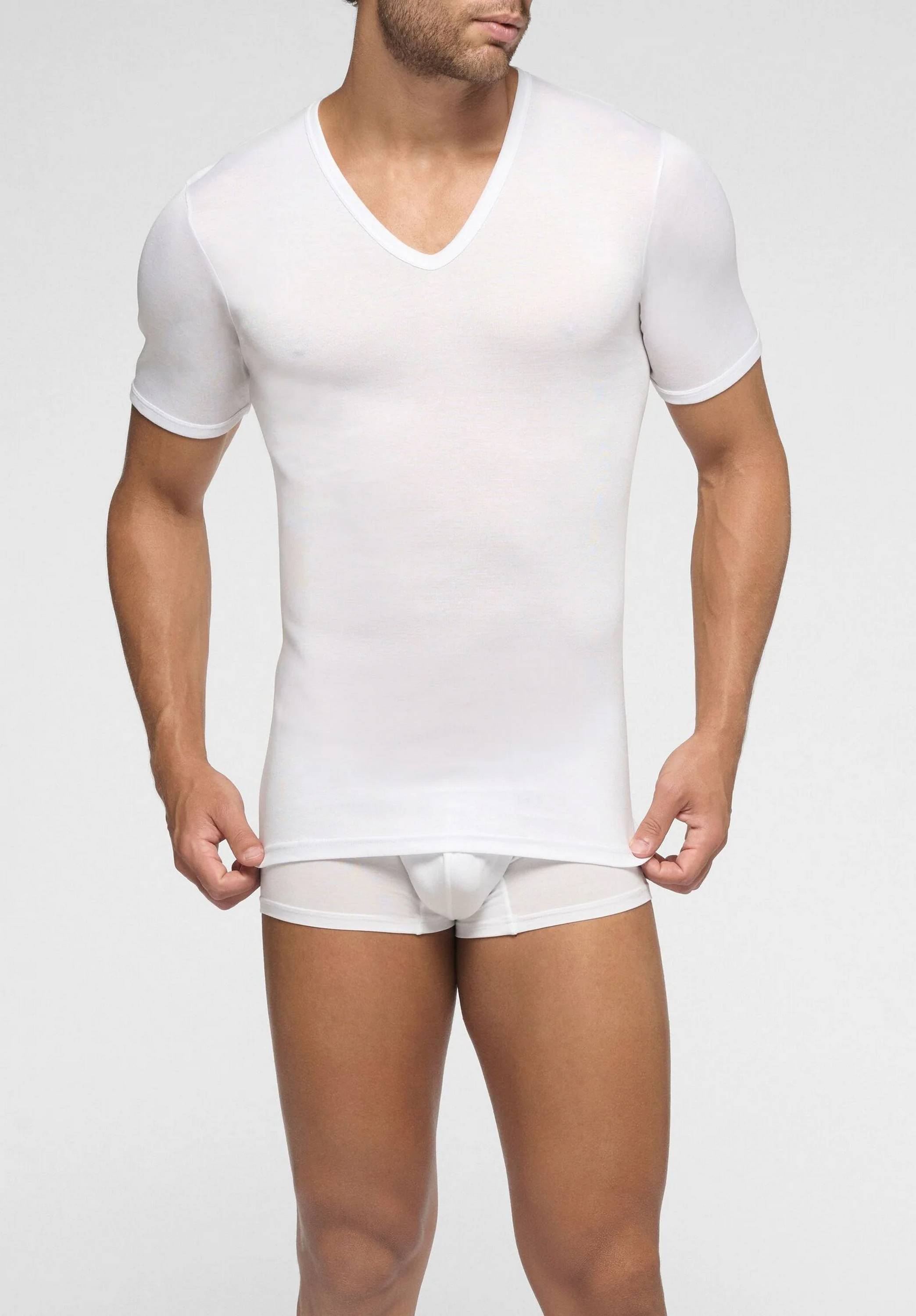 MAGLIA F.SCOZ.MM SC.V 21401/VPRT008 UOMO BIANCO