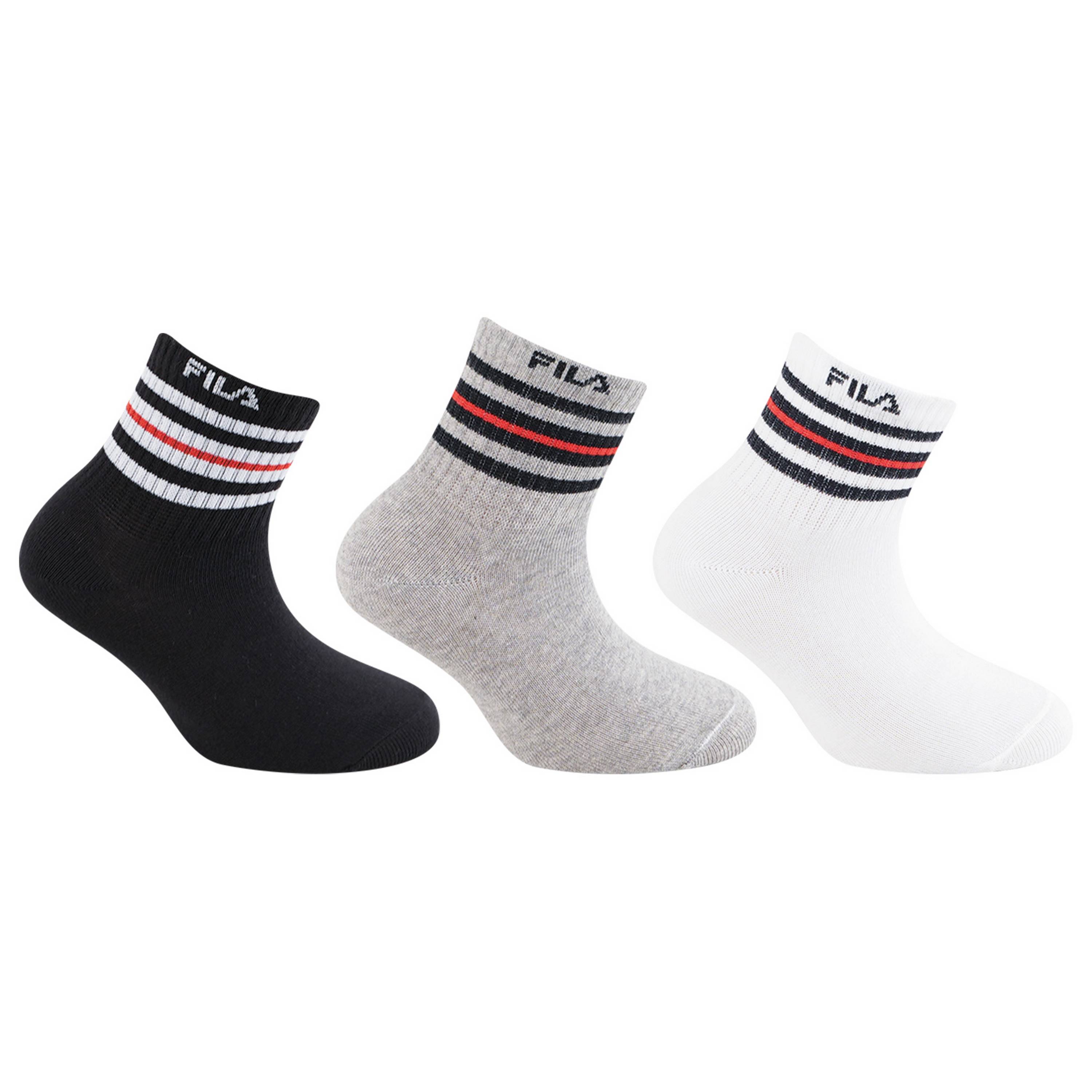 CALZA QUARTER BIMBO FILA 3PZ F2119 GREY/BLACK/WHITE