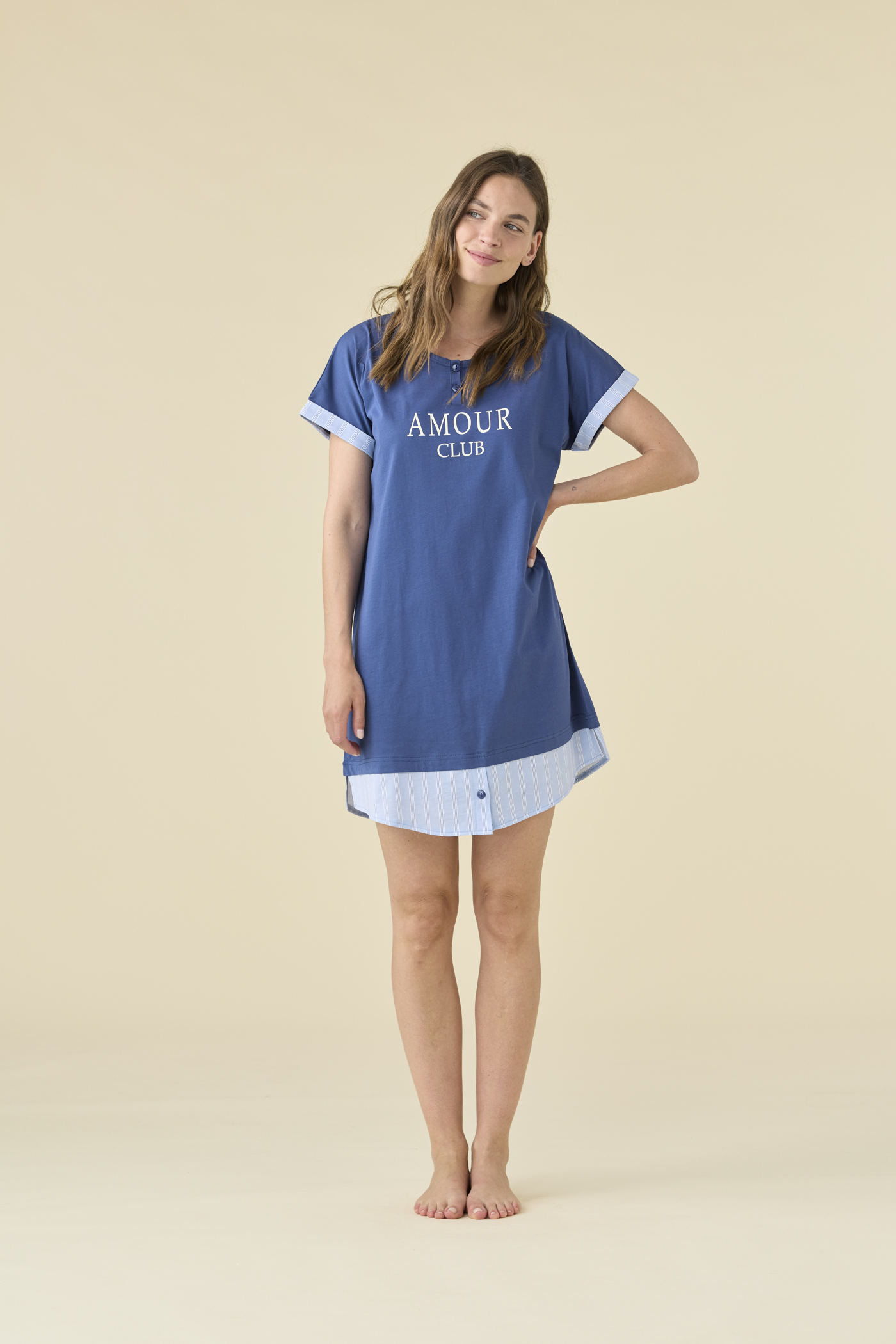 ABITINO CASA DONNA COTONE MEZZA MANICA LA003474 NOIDINOTTE ENSIGN BLUE