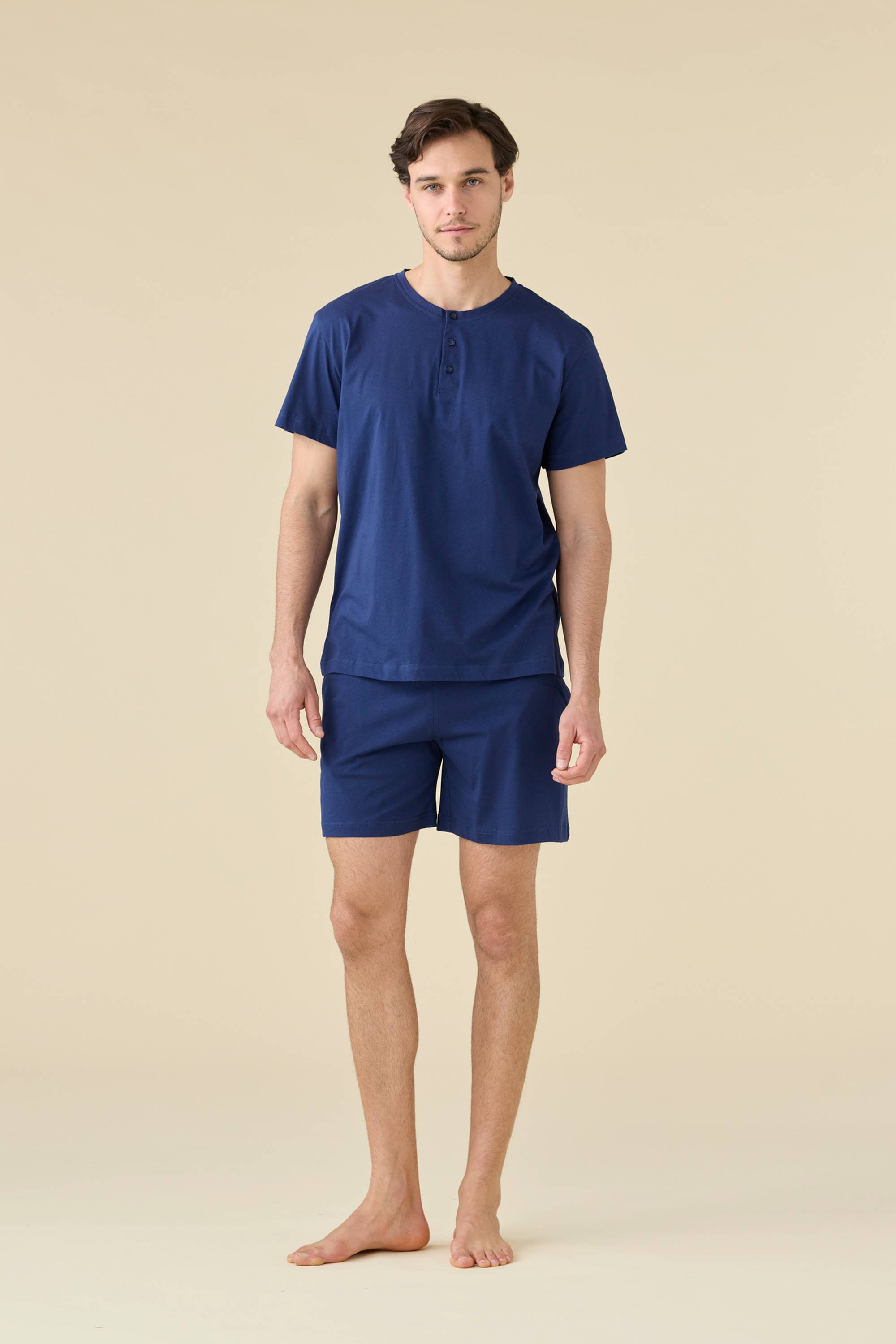 PIGIAMA UOMO COTONE Mezza manica FC003266 noidinotte MEDIEVAL BLUE